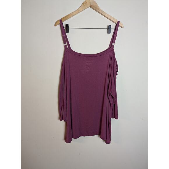 NWT Torrid Super Soft Lattice Cold Shoulder Tee - Picture 7 of 8